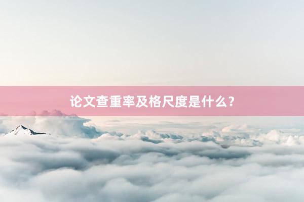 论文查重率及格尺度是什么？
