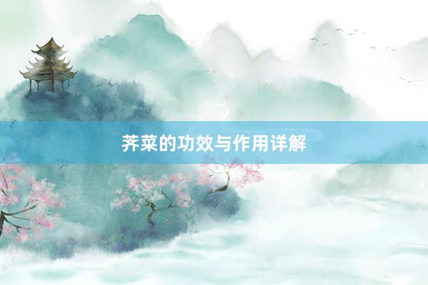 荠菜的功效与作用详解